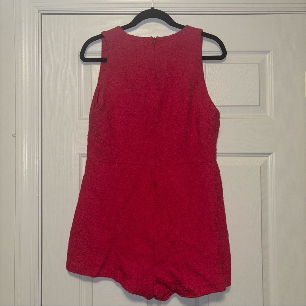 Zara Textured Weave Fuchsia Romper - image 7